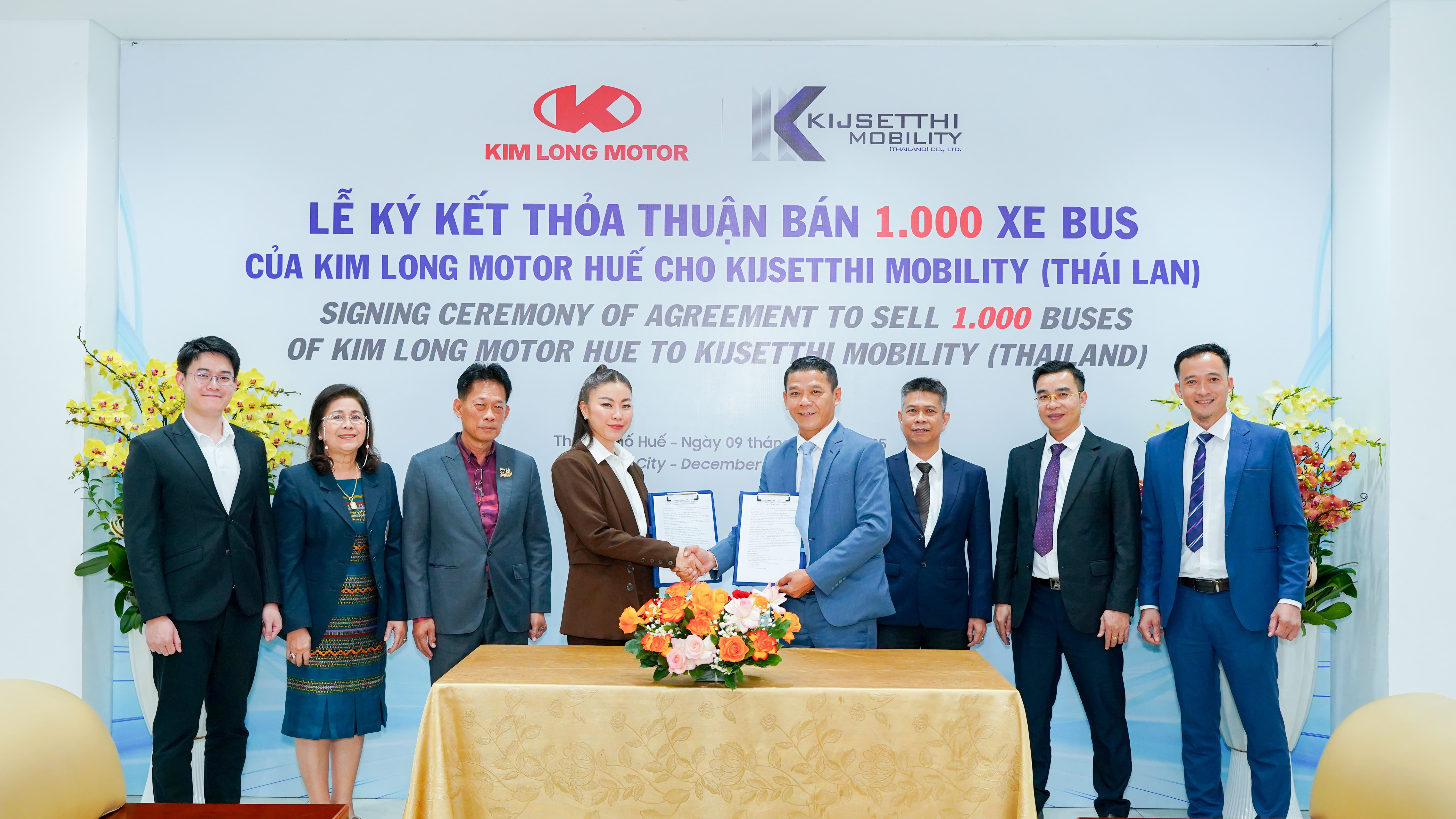 KIM LONG MOTOR SIGNS PURCHASE AGREEMENT WITH KIJSETTHI MOBILITY TO EXPORT 1,000 KIM LONG BUSES TO THAILAND
