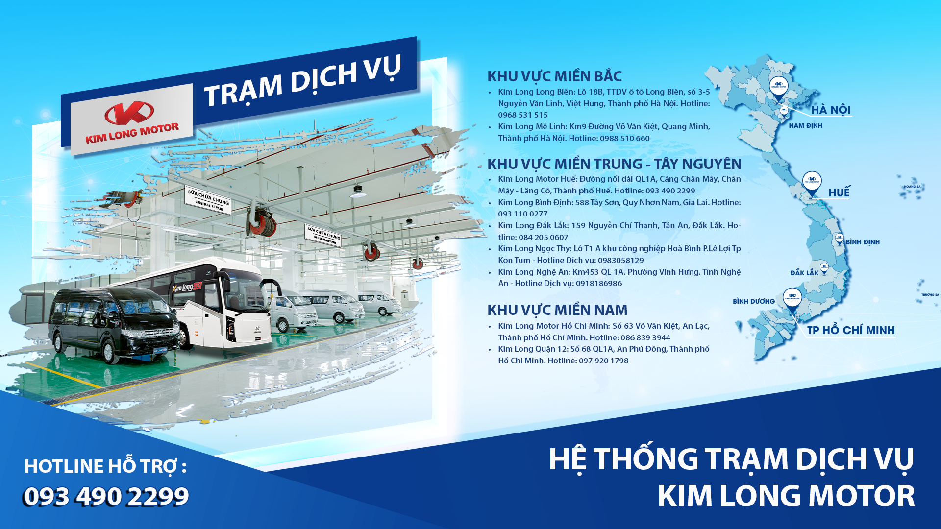KIM LONG MOTOR MỞ RỘNG HỆ THỐNG TRẠM DỊCH VỤ TRÊN TOÀN QUỐC