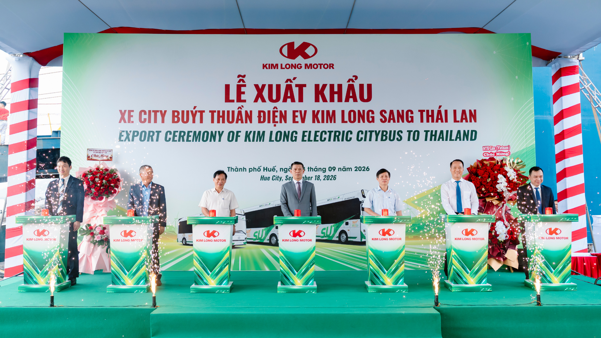 KIM LONG MOTOR XUẤT CẢNG LÔ XE CITY BUÝT THUẦN ĐIỆN SANG THÁI LAN, KHẲNG ĐỊNH DẤU ẤN Ô TÔ “MADE IN VIETNAM”